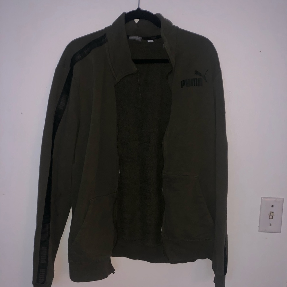 Army green puma full zip up